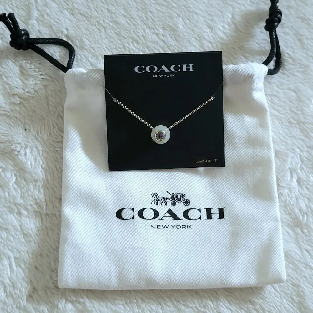 Coach Gold💛 Raised Slider Disc📀 Pendant Necklace